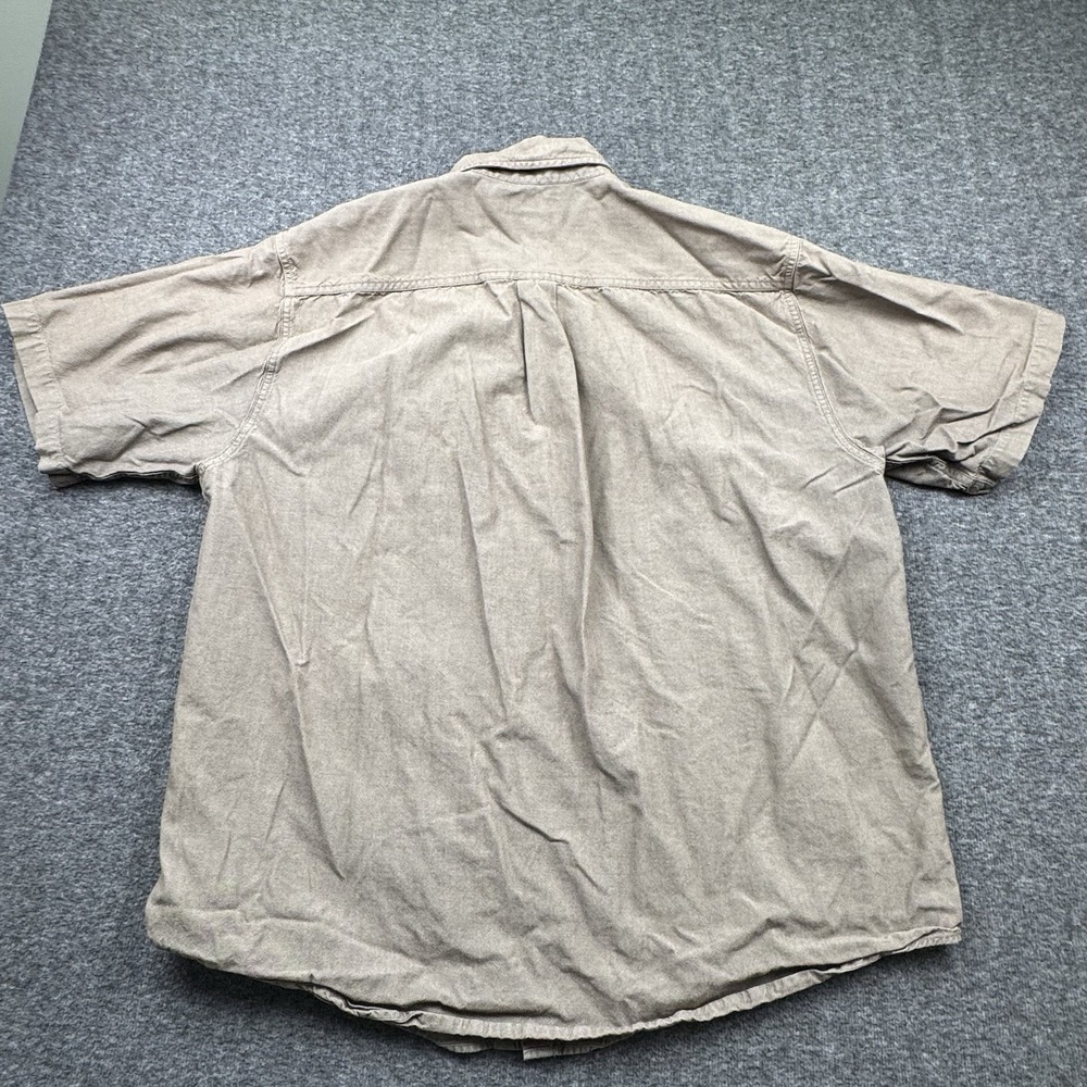Carhartt Shirt Mens Large Tan Plaid Button Down Short Sleeve Workwear S118 MSC - Picture 11 of 16